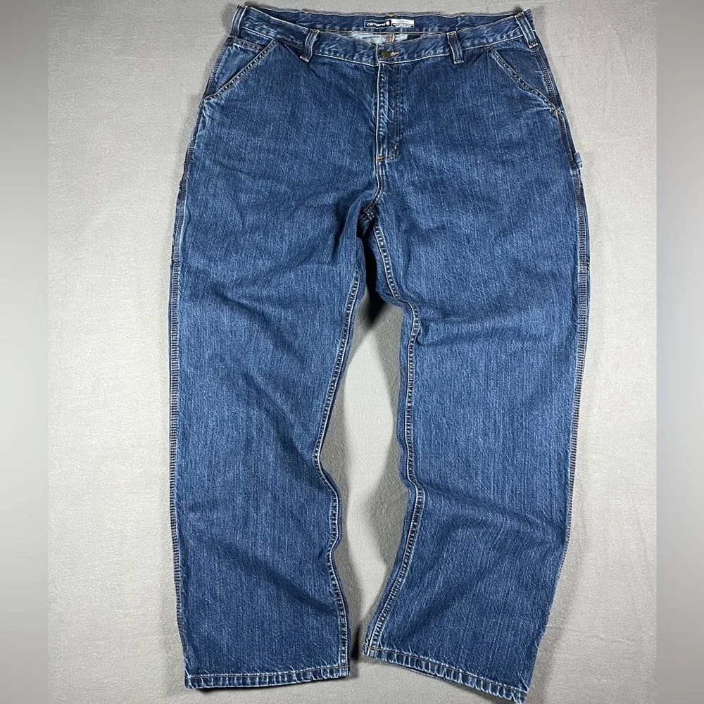Carharrt Men’s Loose Fit Denim Carpenter Jeans Men Size 42x32 - Picture 3 of 11